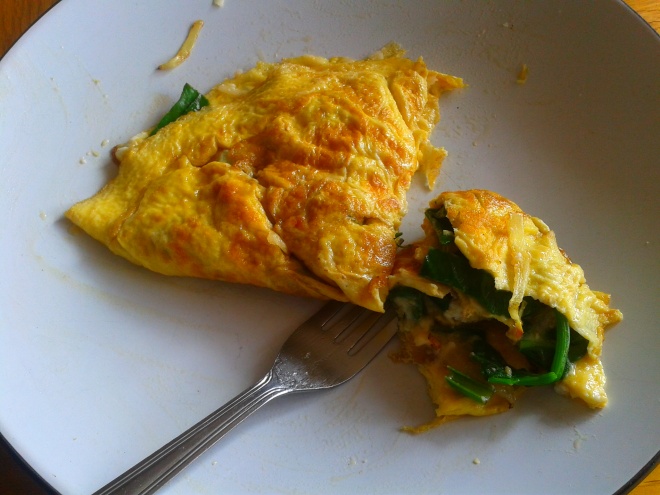 Sea Spinach, Onion and Parmesan Cheese Omelette